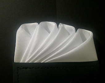White Pocket Square & Handkerchiefs "Royal Rt. #2" (Pre-folded Colors)