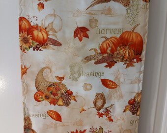 Runner, Center Mat, Reversible Fall and Christmas. Thanksgiving Runner, table topper, seasonal runner