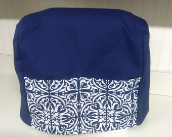 Appliance Cover Mixer Handmade Kitchenaid Sunbeam Oster Hamilton Beach, dust cover, Optional Pocket Navy Blue Heavy Cotton