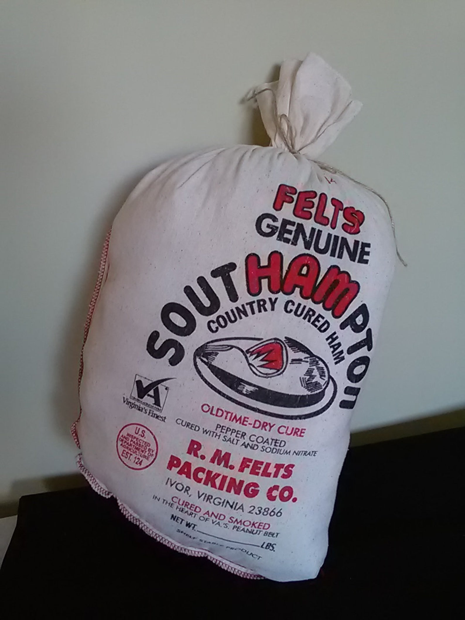 Pillow Ham Bag Authentic Country Ham Bag Shelf Sitter Etsy