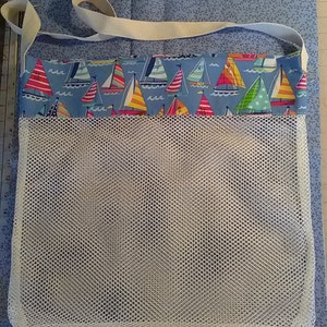 E-Pattern Muschelsammler Mesh Tote mit Rand, Muschelsammler, Sandsieb Tote, Strand Pool Sporttasche, digitales Muster, Sofort-Download PDF