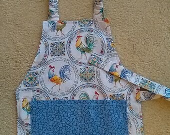 Apron  Toddler or Youth Lined Montessori, Roosters, Chickens, French Country, Farm,  Baking, Crafts, Gardening, Kitchen, Handmade, Cooking