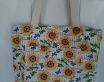 Recycleable Grocery and Market Tote Farmer's Market Bag LINED, Lightweight Canvas, Carry All Bag, Fabric Bag, Environmentally friendly.
