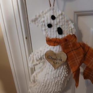 Ghost handmade hanging door knob, Halloween, seasonal, fall, spooky, Oct. 31, gift, Halloween decor