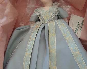 Madame Alexander First Ladies Caroline Harrison 1424  Collector Doll Vintage Doll 14", Inaugural Gown, Series IV
