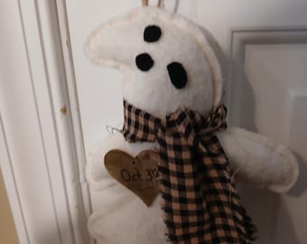 Ghost handmade hanging door knob, Halloween, seasonal, fall, spooky, Oct. 31, gift, Halloween decor