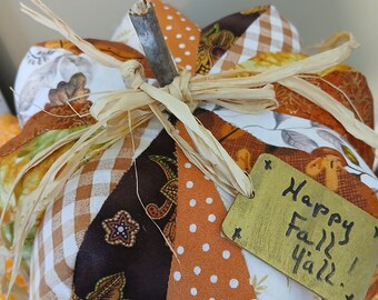 E-Pattern Sewing Pumpkin in Sections, Halloween, Fall, Thanksgiving, 8" Pumpkin, Autumn decor