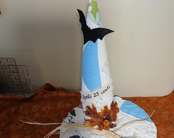 Witch Hat Antique Quilt  Decorative Halloween Centerpiece, October 31