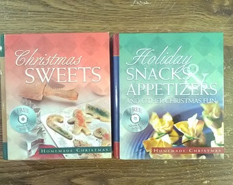 Christmas Sweets and holiday Snacks and Appetizers Recipes Cookbook, Holiday Entertaining, Food, Vintage Hardback, 4 CD's Collector's Choice