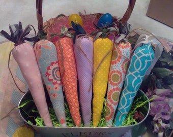 Carrots, Easter, Fabric Stuffed, Rabbits,  Home Decor, Country, Farmhouse, Country Chic, Gift