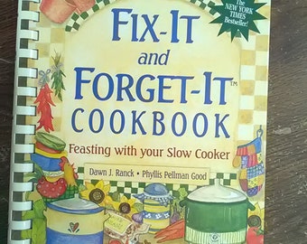 Fix It & Forget It Recipes Crock Pot, Slow Cooker Recipes, One Pot Cooking, Vintage Cookbook, Hardback, Spiral Bound, Collector's Cookbook