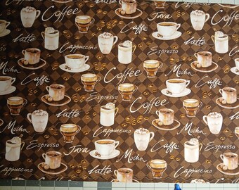 Coffee Bar Mat Runner Set with Matching Mug Coasters Snack Mat Coffee Cups Kitchen Mat