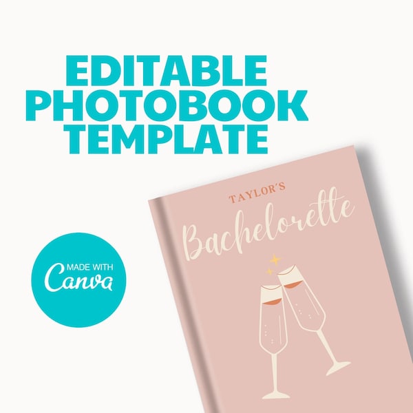 Bachelorette Photobook Canva Template | Bachelorette Printed Photo Book Template