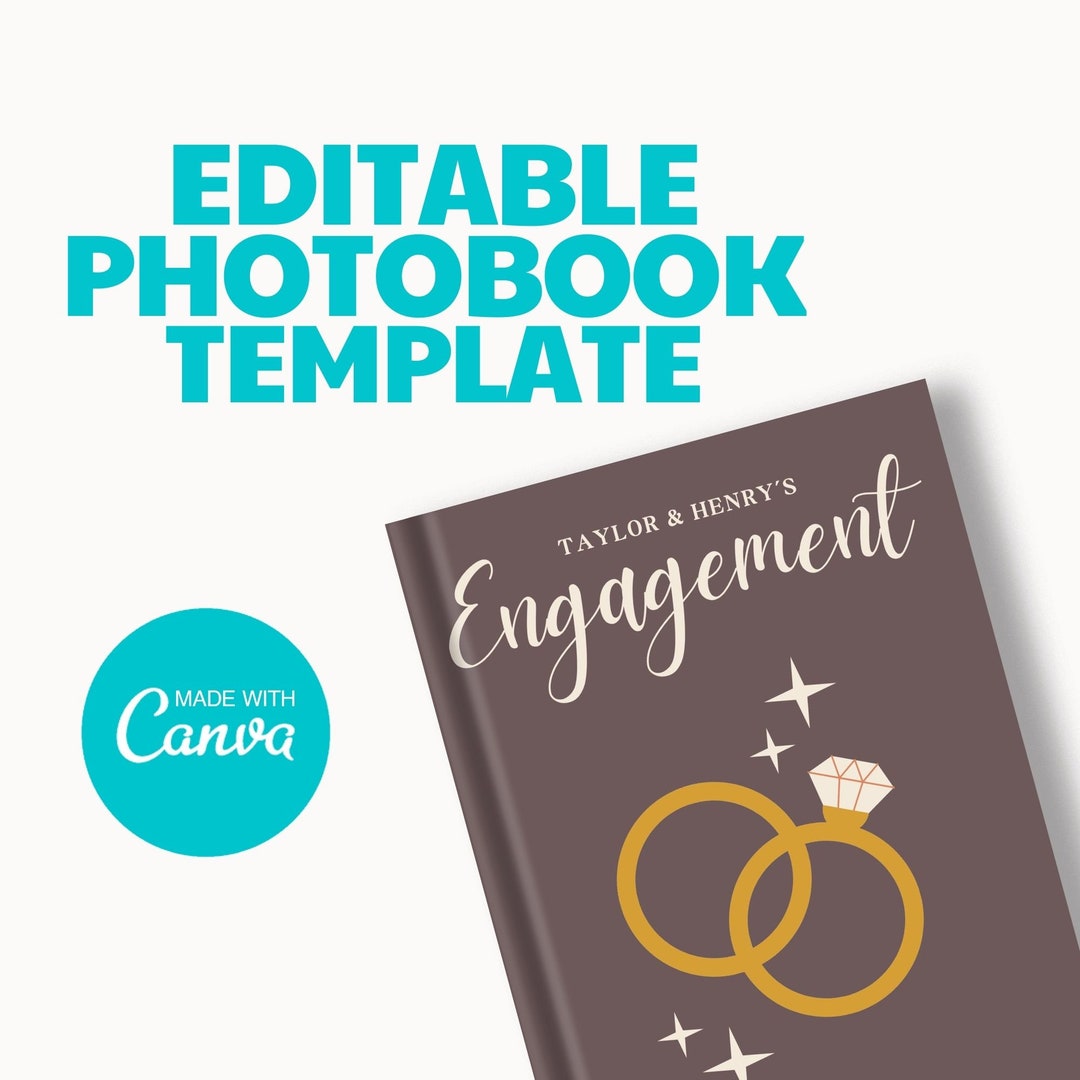 Engagement Photobook Canva Template Engagement Printed Photo Book