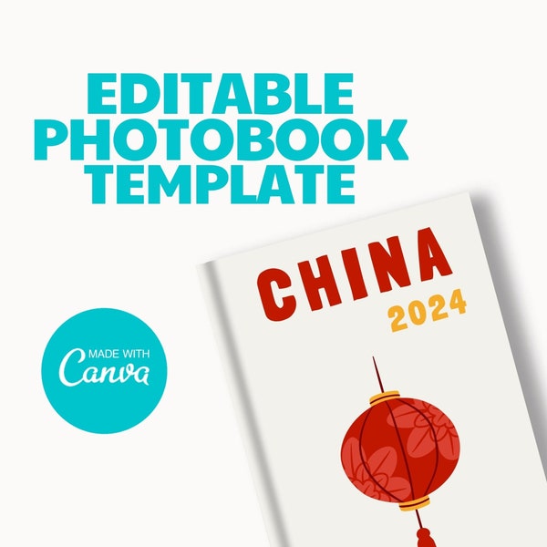 Travel Photobook Canva Template | China Assouline Inspired Printed Photo Book Template