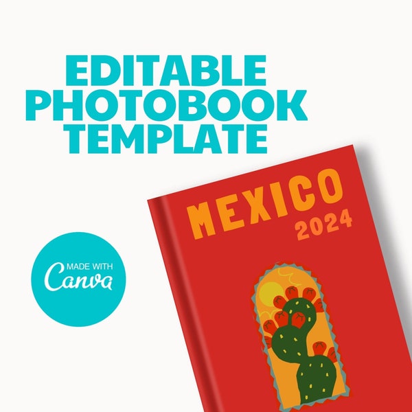 Travel Photobook Canva Template | Mexico Assouline Inspired Printed Photo Book Template