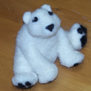 Needle Felting Kit. Polar Bear image 2