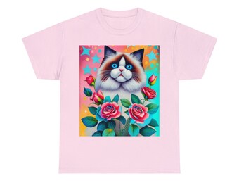 T-Shirt RAGDOLL Gift for a Cat Lover, Birthday - Unisex Heavy Cotton Tee