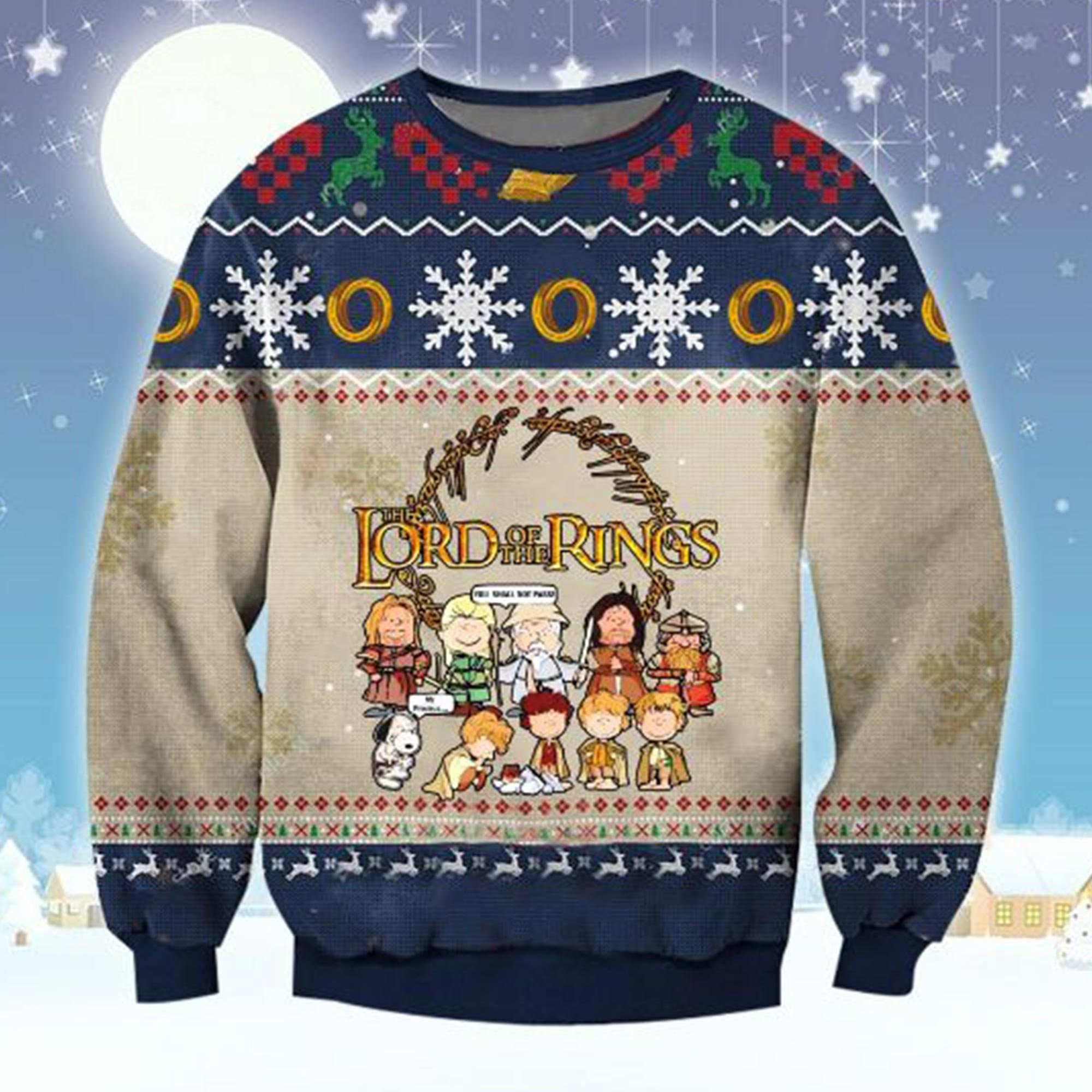 LOR Ugly Christmas Sweater, Christmas Unisex Woolen Sweater