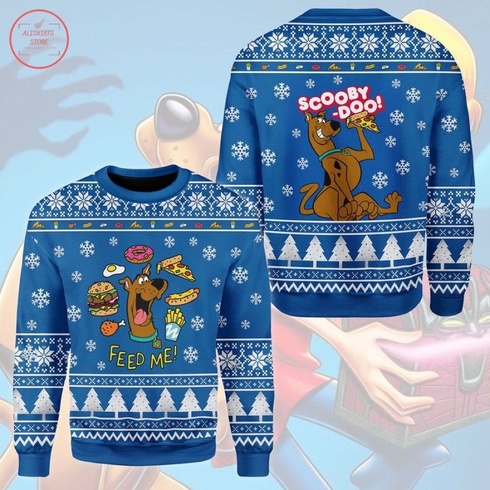 Discover Cute Feed Me Scooby Doo Ugly Christmas 3D Pullover