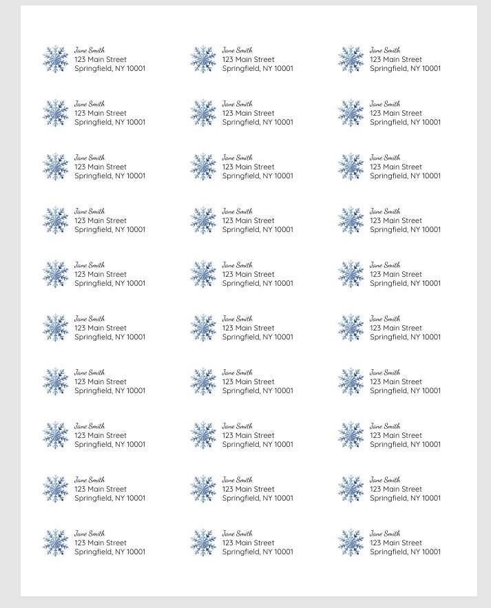 Small Address Labels Personalized Custom Winter Address Labels Return | Snowflake Address Stickers ...