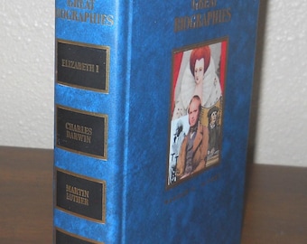 Reader's Digest Great Biographies, Blue & Gold Book Decor