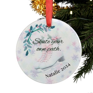 Décoration de Noël personnalisée | ornement de patinage sur glace | ornement de patineur artistique personnalisé | Cadeau des fêtes pour les patineurs