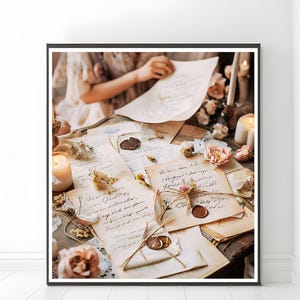 Arte mural de San Valentín digital / Cartas de amor vintage imprimibles / Impresiones románticas descargables para regalo y decoración del Día de San Valentín