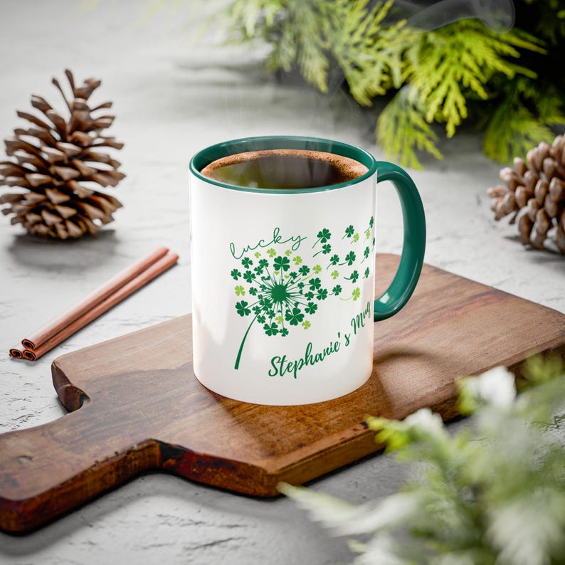Personalized Lucky Shamrock Mug - Custom Irish Coffee Cup