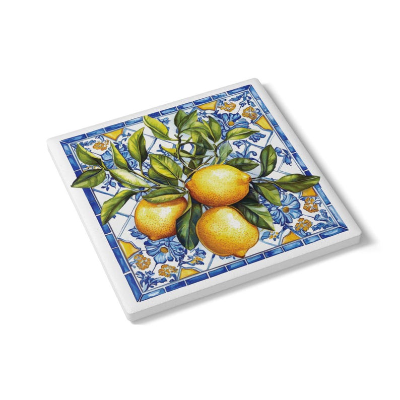 Italian Lemon Ceramic Coaster - Thumbnail 3
