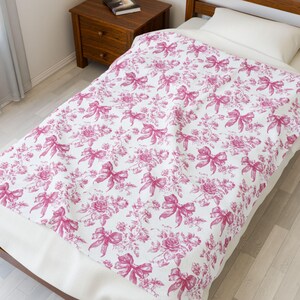Pink French country decor bedding with soft blanket