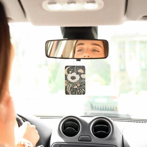 Hanging Car Freshener with Moon & Flowers – Perfect Gift for Car Lovers
