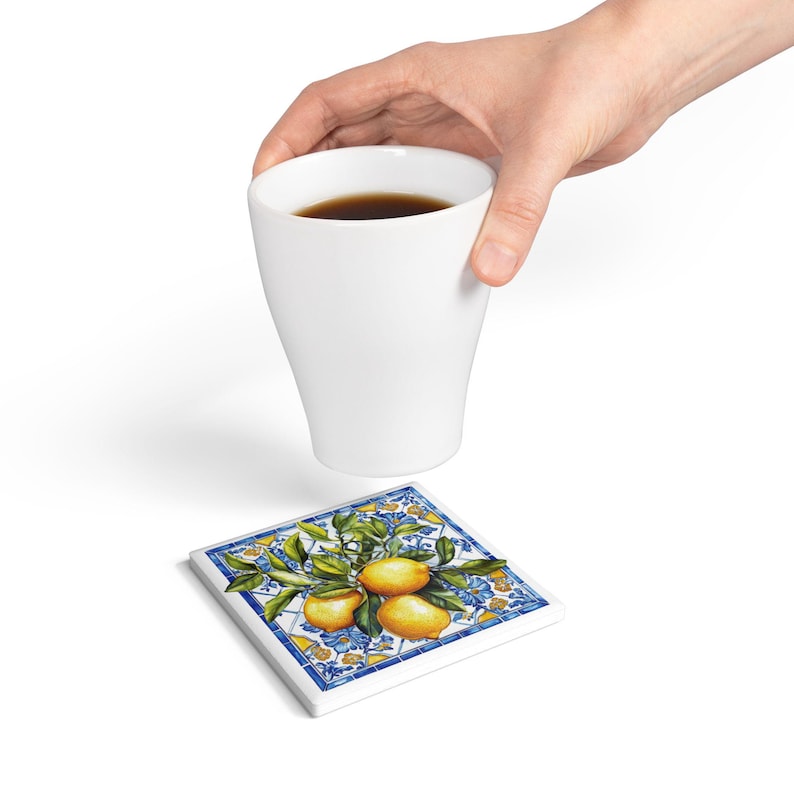 Italian Lemon Ceramic Coaster - Thumbnail 2