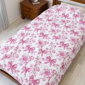 Pink French country decor bedding with soft blanket