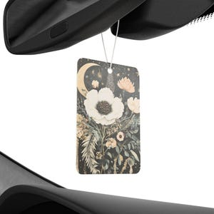 Boho Moon Floral Car Air Freshener – Aesthetic Hanging Air Freshener