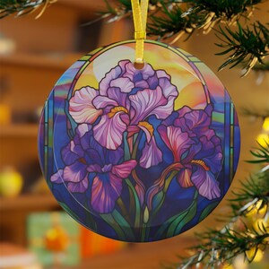 February Birth Flower Ornament | Violet Stained Glass Art | Birth Month Flower Gift for February Birthday or Mothers Day