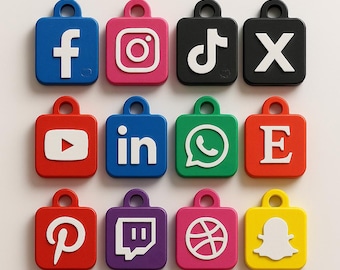 3D Printed NFC Social Media Keyring: Custom Tap Tag