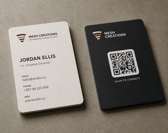 Custom 3D Printed NFC Business Card, Tap to Share Contact, Smart Networking Card