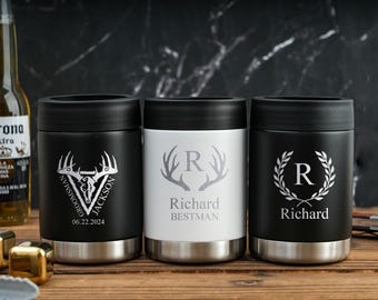 Custom Engraved Beer Can Cooler: Personalized Groomsmen Gift