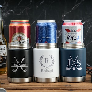 Groomsmen Gifts,Custom Metal Can Cooler,Personalized Beer Can Holder,Engraved Beer Can Cooler,Personalized Bachelor Party Gift for Him Dad