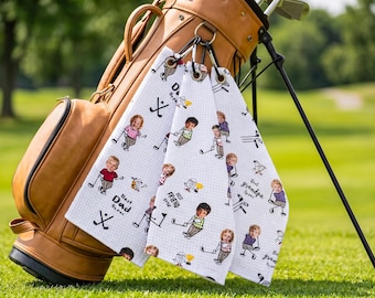 Aangepaste golfhanddoek met kinderfoto, BestDad by Par, Vaderdagcadeaus, gepersonaliseerd cadeau