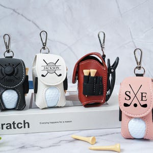 Personalisierte Golfballtasche, benutzerdefinierte Golfbälle Taschen, benutzerdefinierte Minigolballhalter, Leder Golf Reisetasche, benutzerdefinierte Geschenke für Golfliebhaber