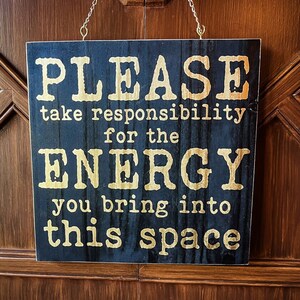 Energy solid wood and paint sign, hand crafted, custom colors, rustic, chakras, yoga quality wall hanging energy healing.