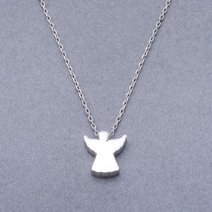 Angel 925 Sterling Silver Necklace, Minimal Angel Necklace , 16 Inch + 2 Inch Extension Silver Necklace , Angel Jewelry for Gift for Women