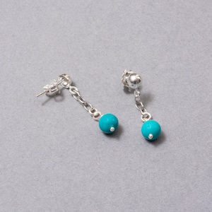 Synthetischer Türkis Ohrring, handgemachtes 925er Sterlingsilber, Gelbgold überzogene Kette, Türkis, Weihnachtsgeschenke, Valentinstagsgeschenk