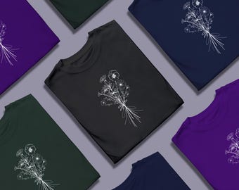 Ophelia T-Shirt: Shakespeare Floral Design, Dark Academia Tee