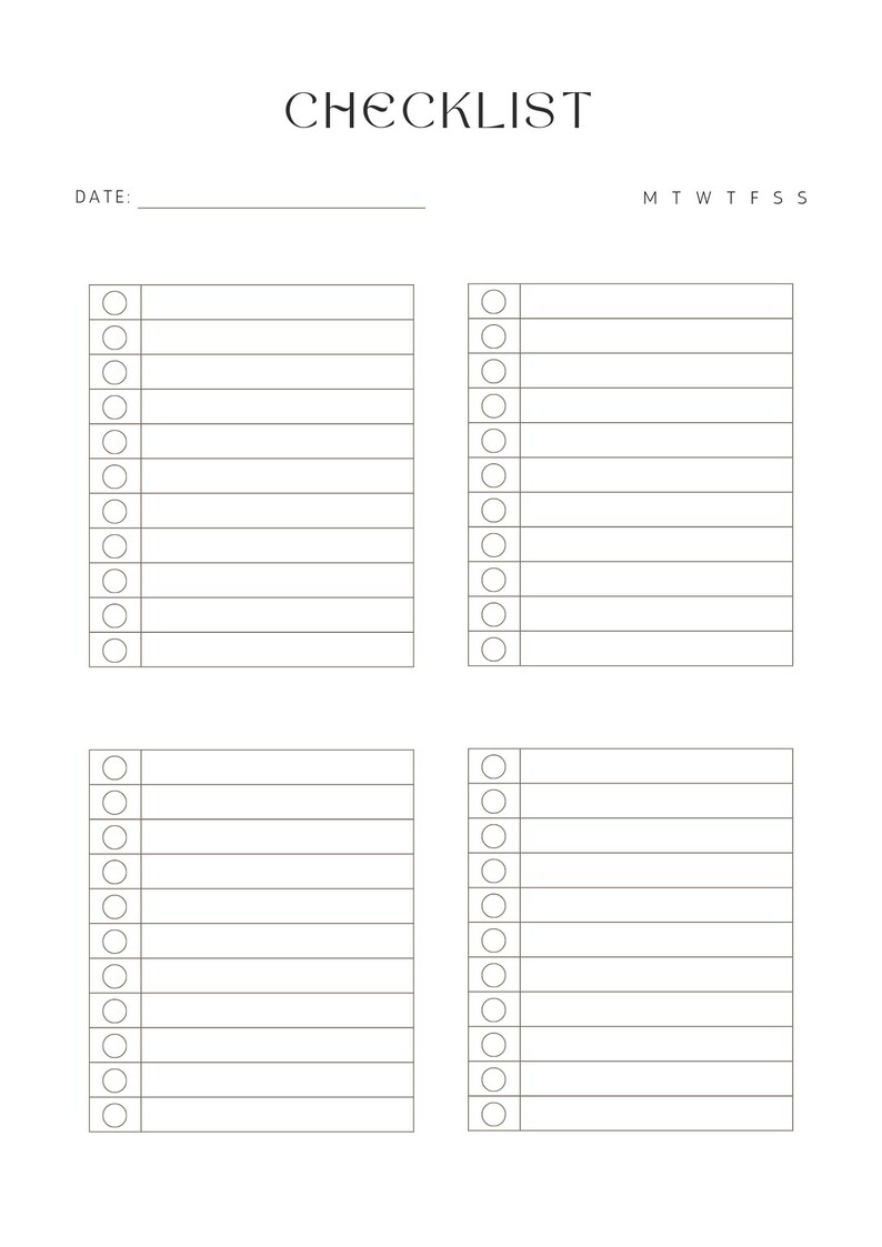 Downloadable and Printable Aesthetic Blank White To-do List Checklist ...