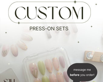 custom press on nails / handmade press on nails / gel nails / hand painted press nails