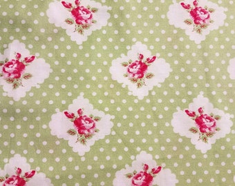 Darla "Rosie Dot" by Tanya Whelan Cotton Fabric by the Yard - Green Colorway - Grand Revival for Free Spirit (discontinued) OOP