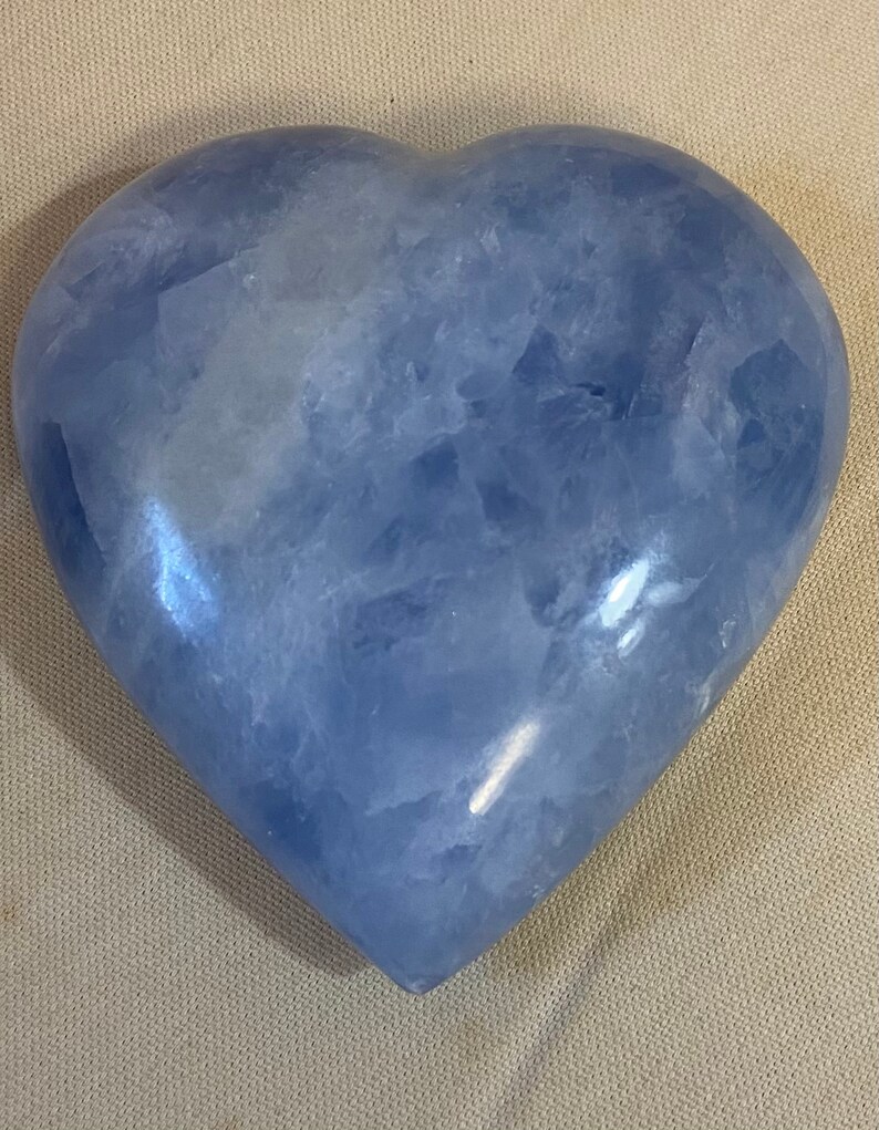 Blue Calcite Heart Shape Polished Carved Stone 404g From Madagascar Free Shipping b2 image 10